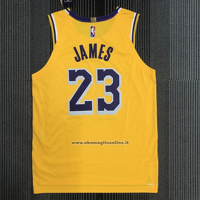 Maglia Los Angeles Lakers LeBron James #23 Icon Autentico Giallo